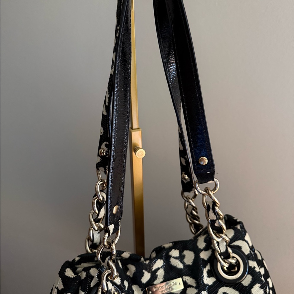 Kate Spade Maryann Ocelot Print Chain Strap Black and White - Picture 3 of 15